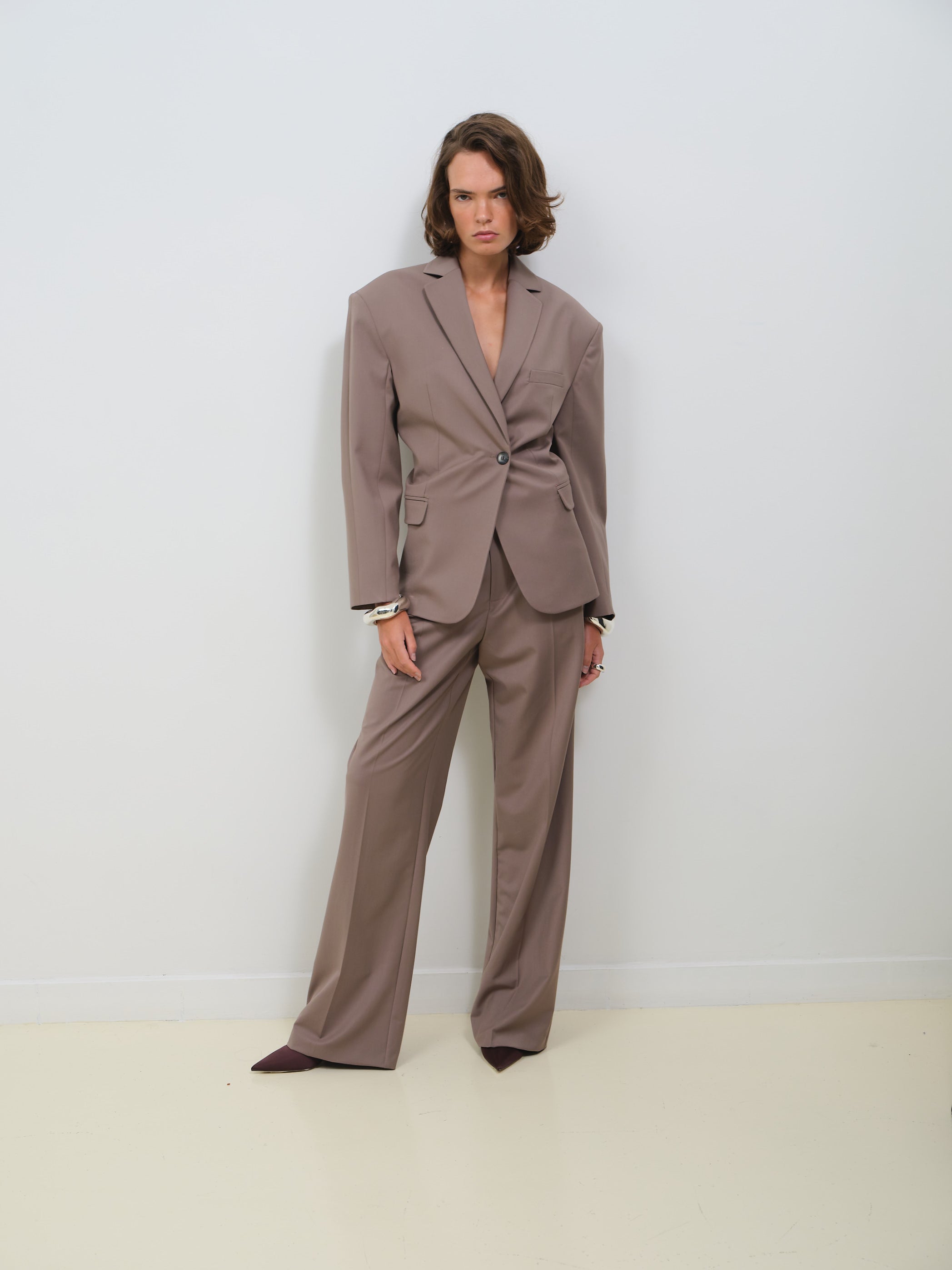 DRAPED BLAZER WITH CINCHED WAIST