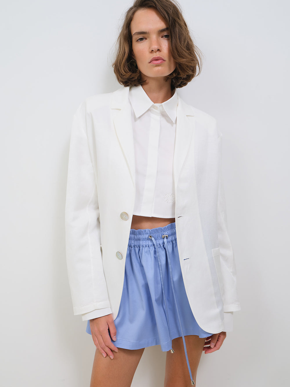 TWO-BUTTON UNLINEND LINEN BLAZER