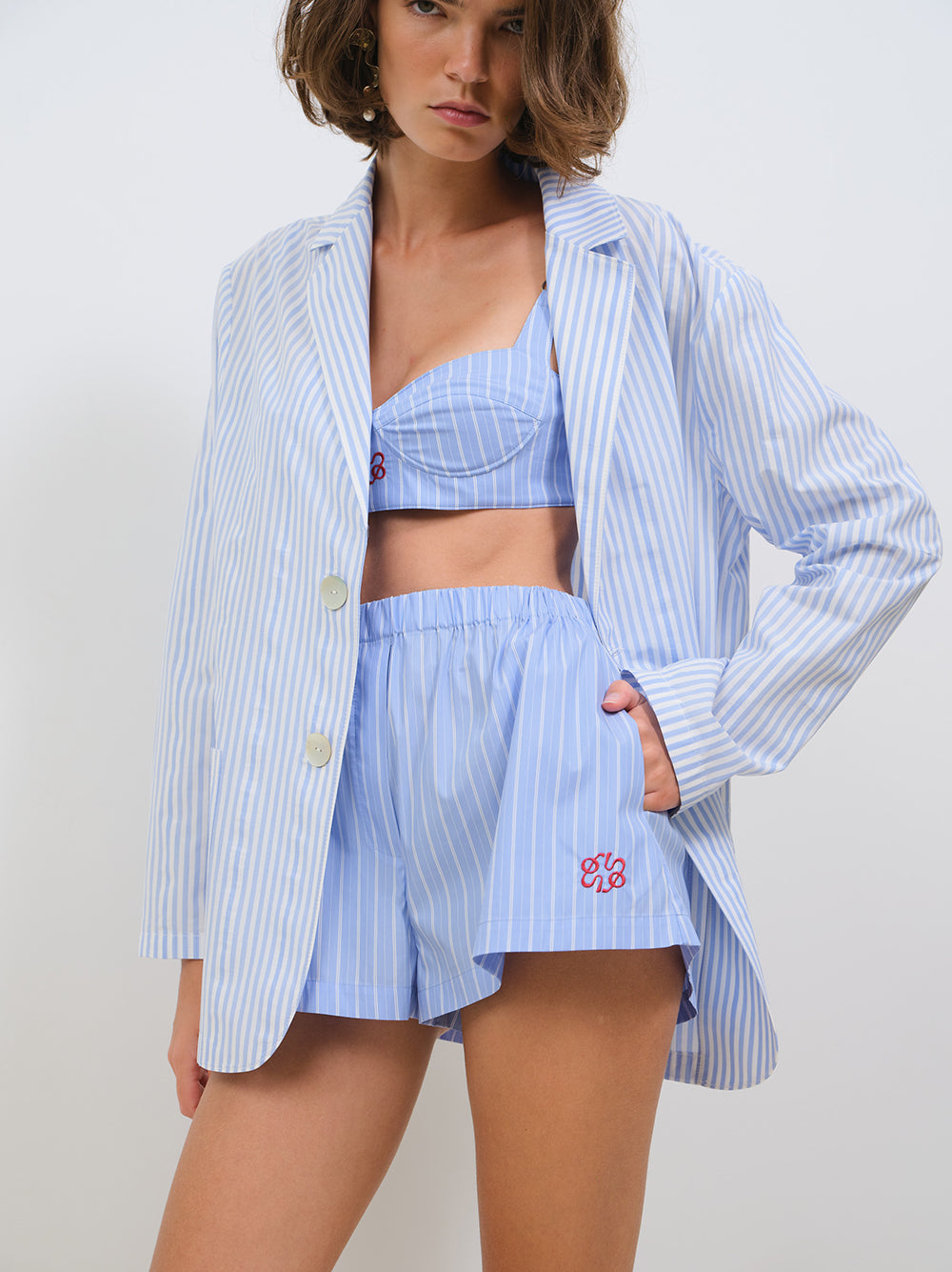 STRIPED POPLIN BOXER SHORTS