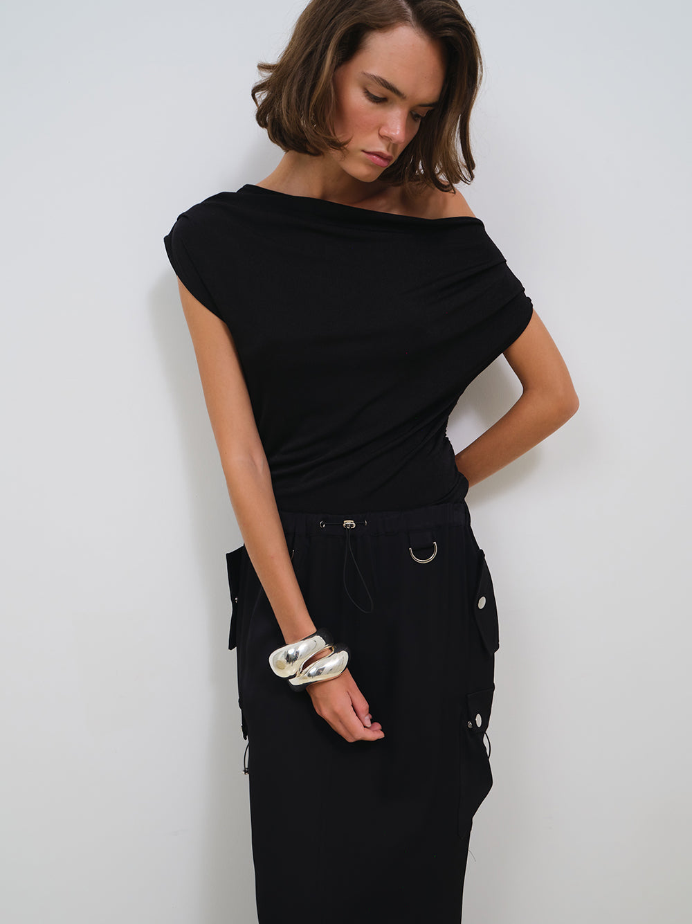 VISCOSE CARGO SKIRT