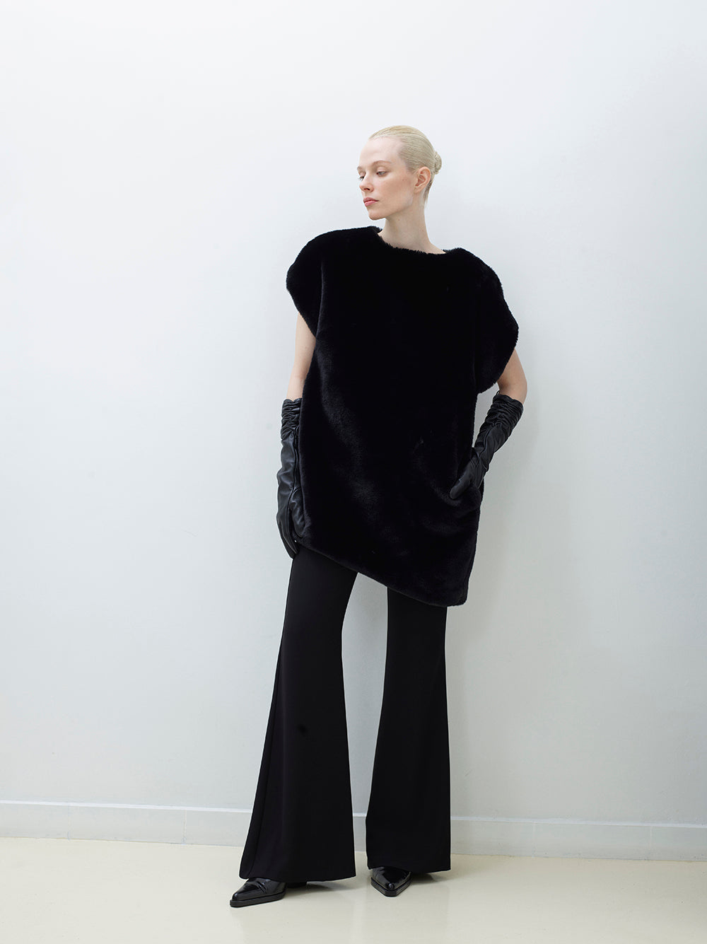 Fur Tunic Dress With Side Pockets