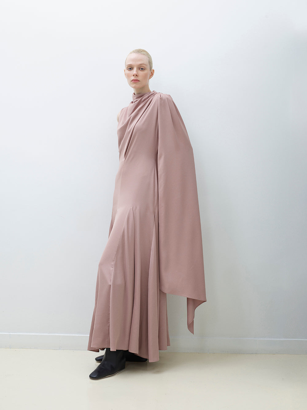 Single Cape Sleeve Maxi Dress