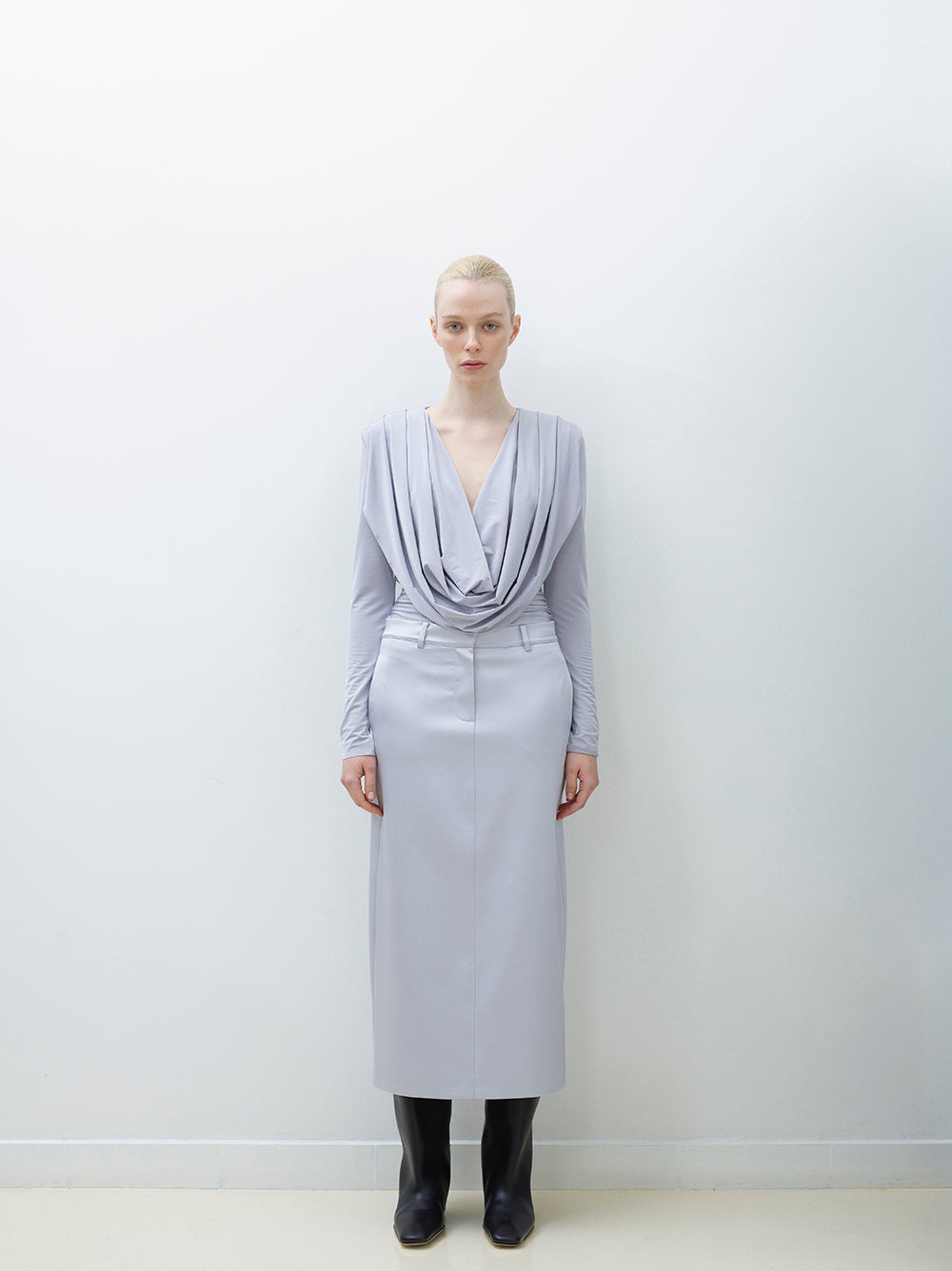 Tube Satin Midi Skirt