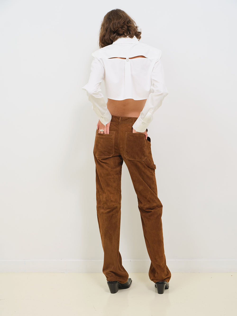 SUEDE CARGO PANTS