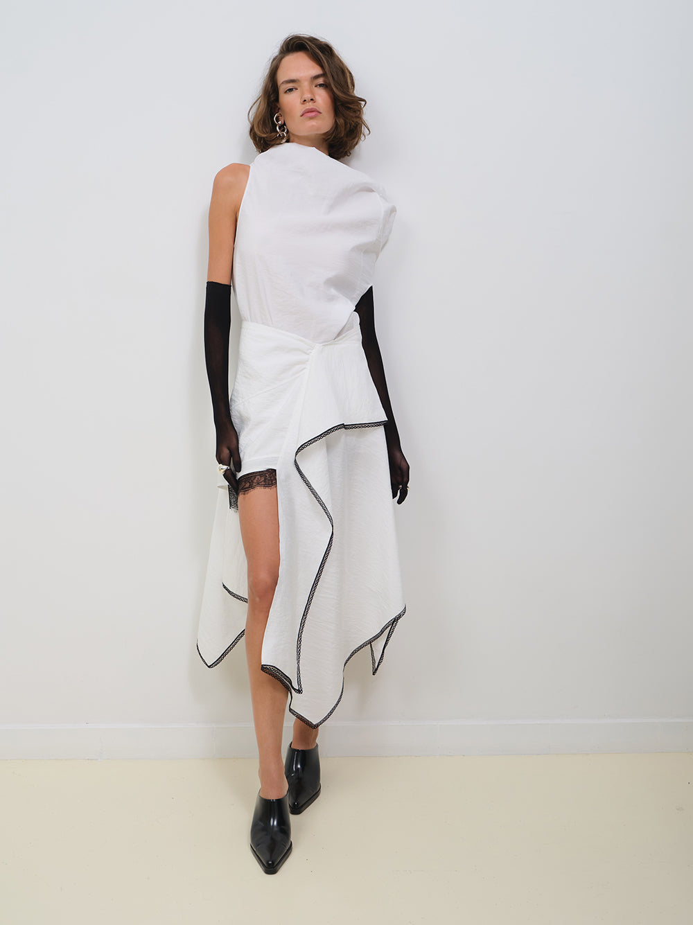 ASYMMETRIC DRAPED SKIRT