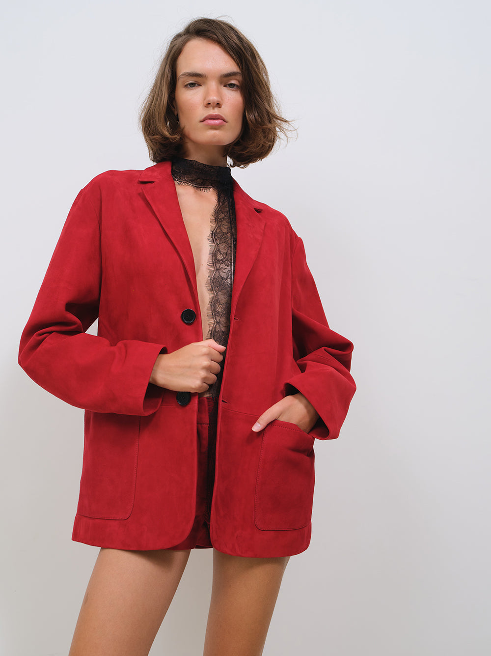 RED SUEDE BLAZER
