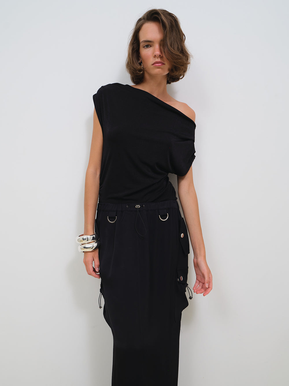 SILKY JERSEY ASYMMETRICAL TOP